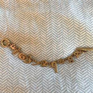 Gold plated numbered bracelet